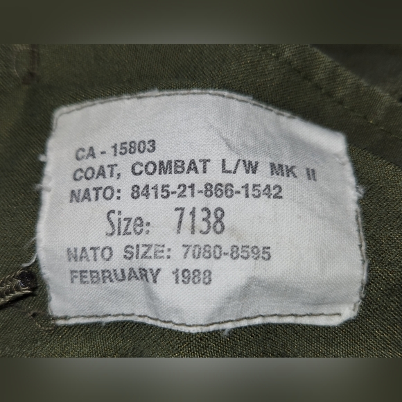 Vintage Coat, Combat, Lightweight, MK 2 - Picture 4 of 7